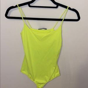 Neon yellow Zara bodysuit